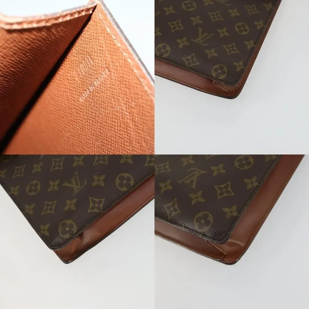 Louis Vuitton Monogram Porte Documents Bandouliere Business Bag Brown